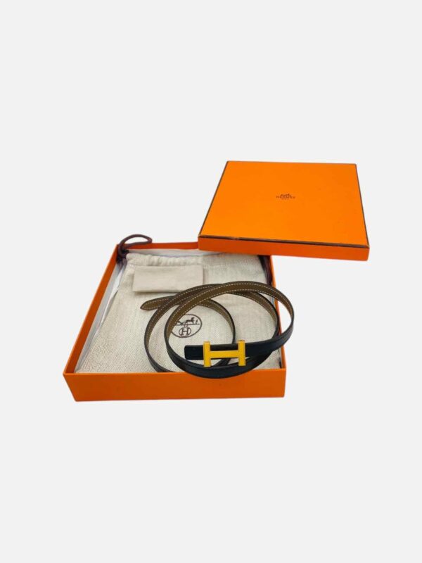 Hermes Slim Constance Belt Black GHW Leather Strap 85 cm - Image 2