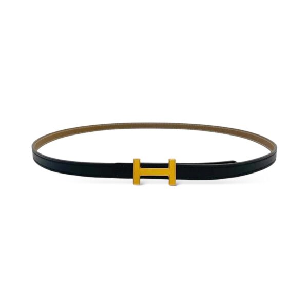 Hermes Slim Constance Belt Black GHW Leather Strap 85 cm