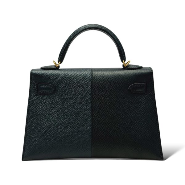 Hermes Kelly Mini Bleu Indigo/Black Casaque Epsom GHW - Image 4