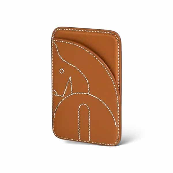 Hermes "Horse" MagSafe Card holder Gold Swift Calfskin - Image 2