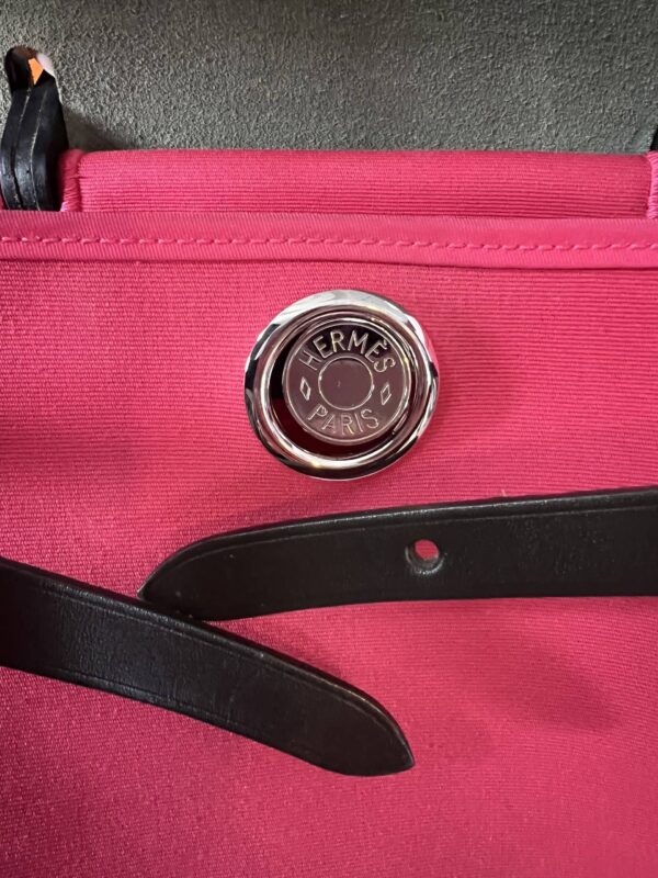 Hermes Herbag Zip 31 Rose Extreme Canvas PHW - Image 4