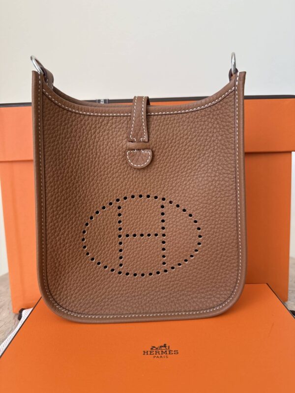 Hermes Mini Evelyne Gold Clemence PHW - Image 6
