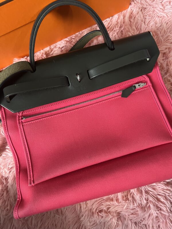Hermes Herbag Zip 31 Rose Extreme Canvas PHW - Image 3