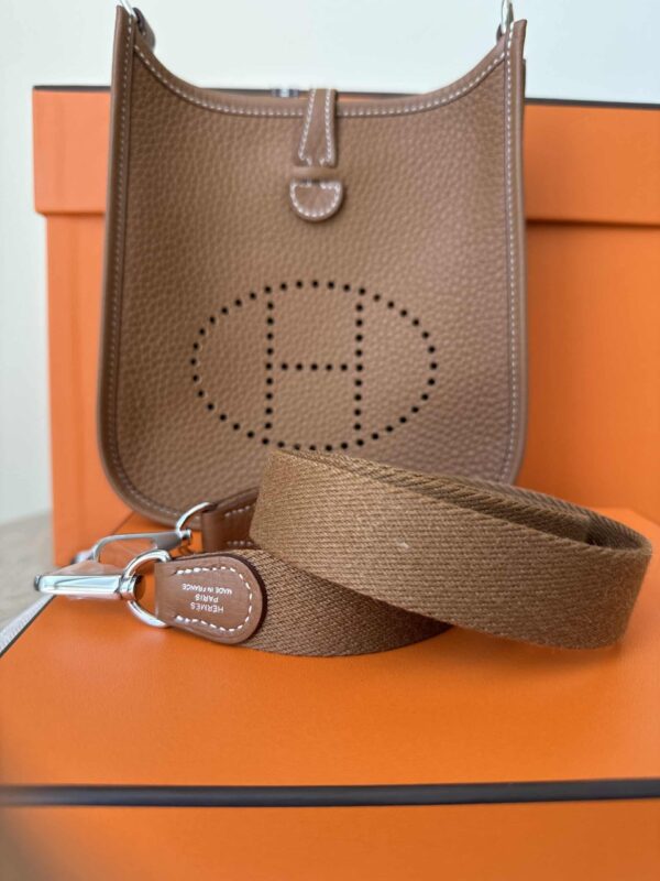 Hermes Mini Evelyne Gold Clemence PHW - Image 4
