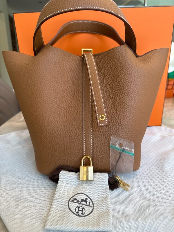 Hermes Picotin 22 Gold Clemence GHW - Image 2