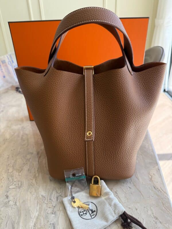 Hermes Picotin 22 Gold Clemence GHW - Image 3