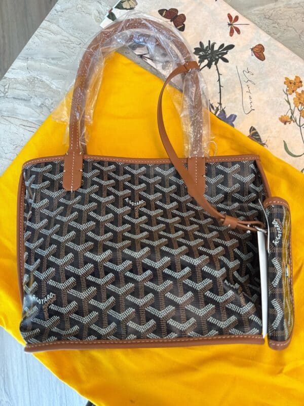 Goyard Mini Anjou Black Natural Tote Bag - Image 5