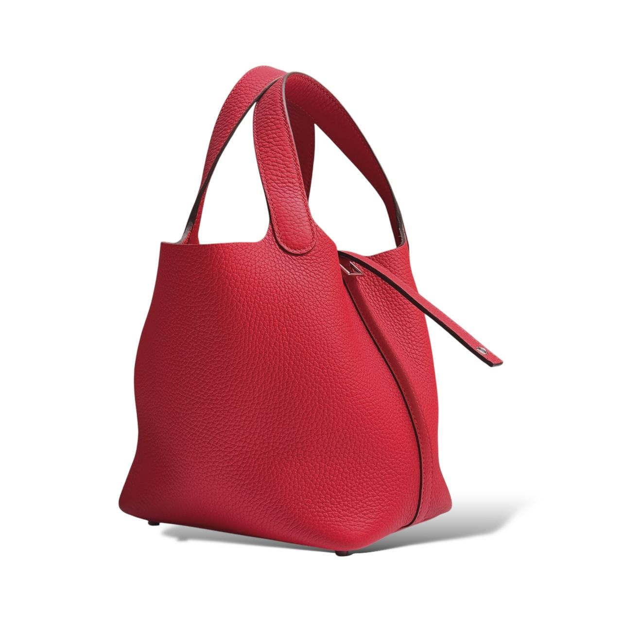 Hermes Picotin 18 Vermillion Clemence PHW - Image 3
