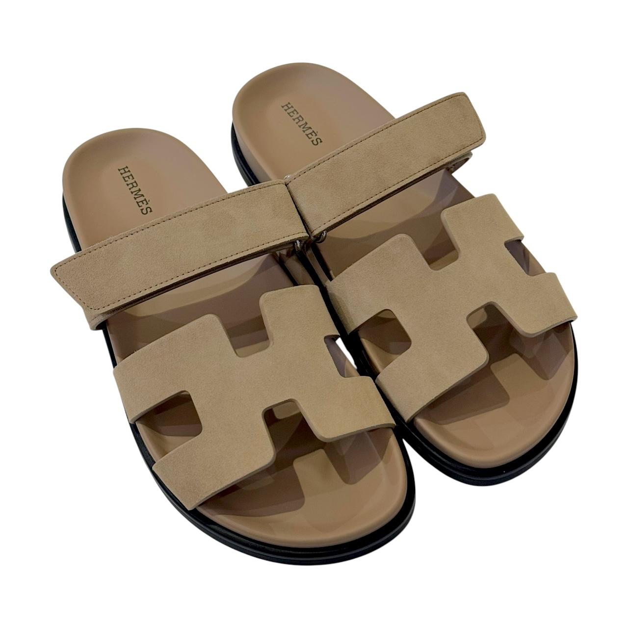 Hermes Chypre 39 EU Beige Sable Suede - Image 2