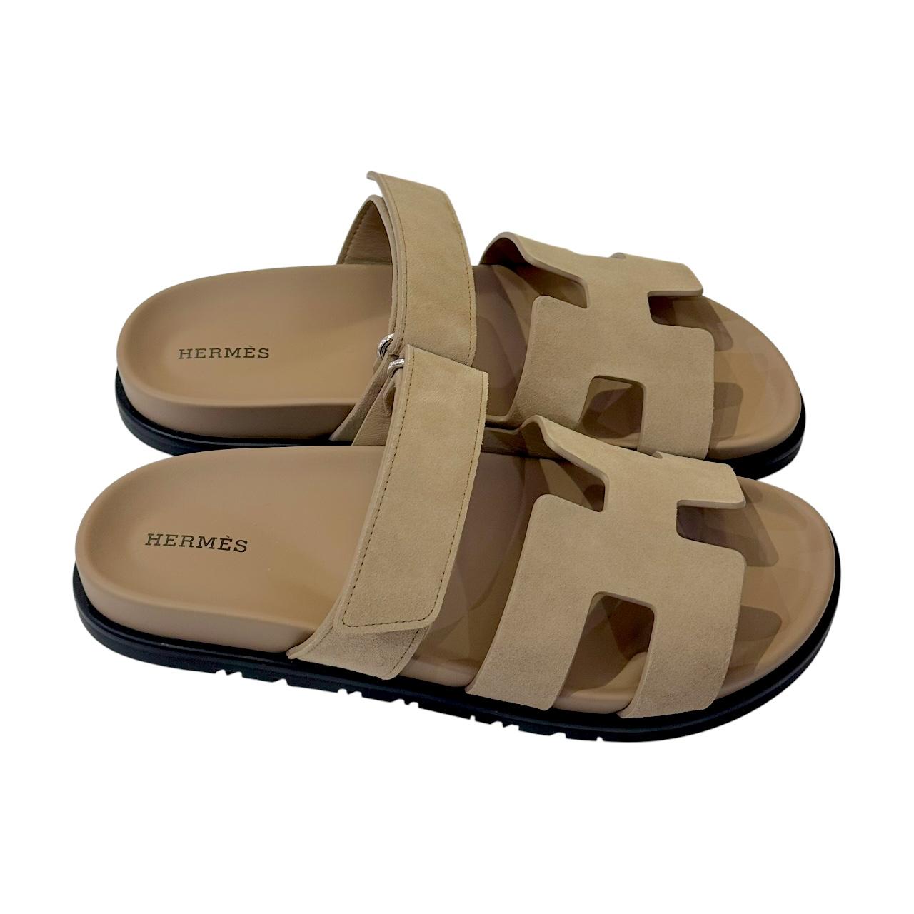 Hermes Chypre 39 EU Beige Sable Suede - Image 3