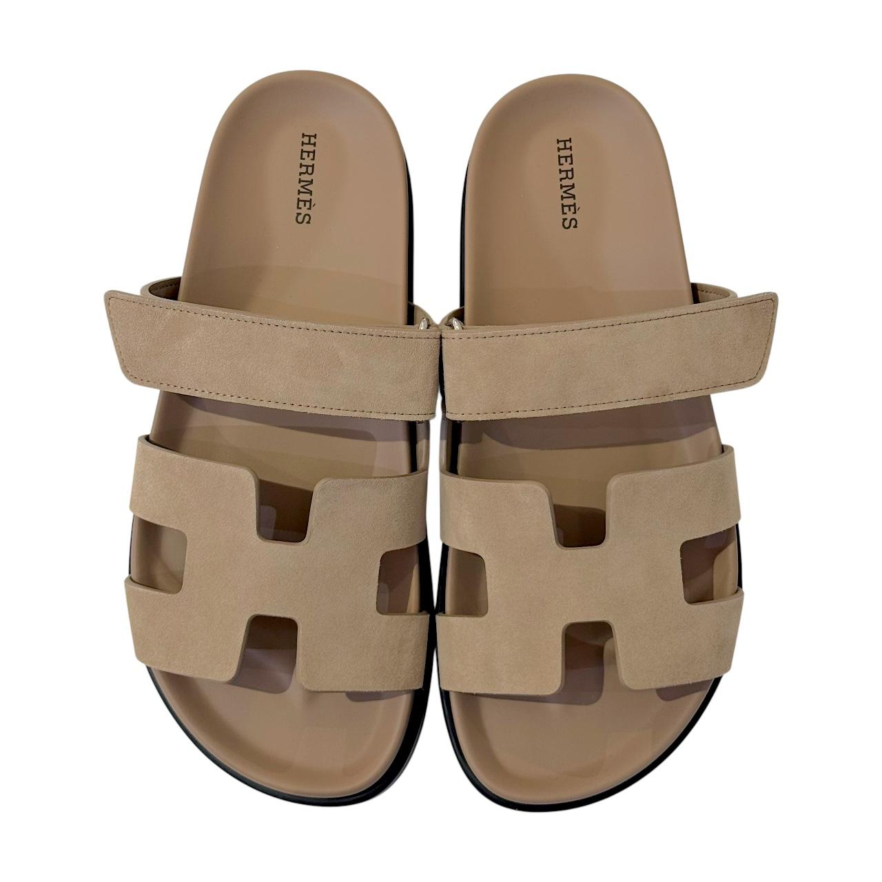 Hermes Chypre 39 EU Beige Sable Suede