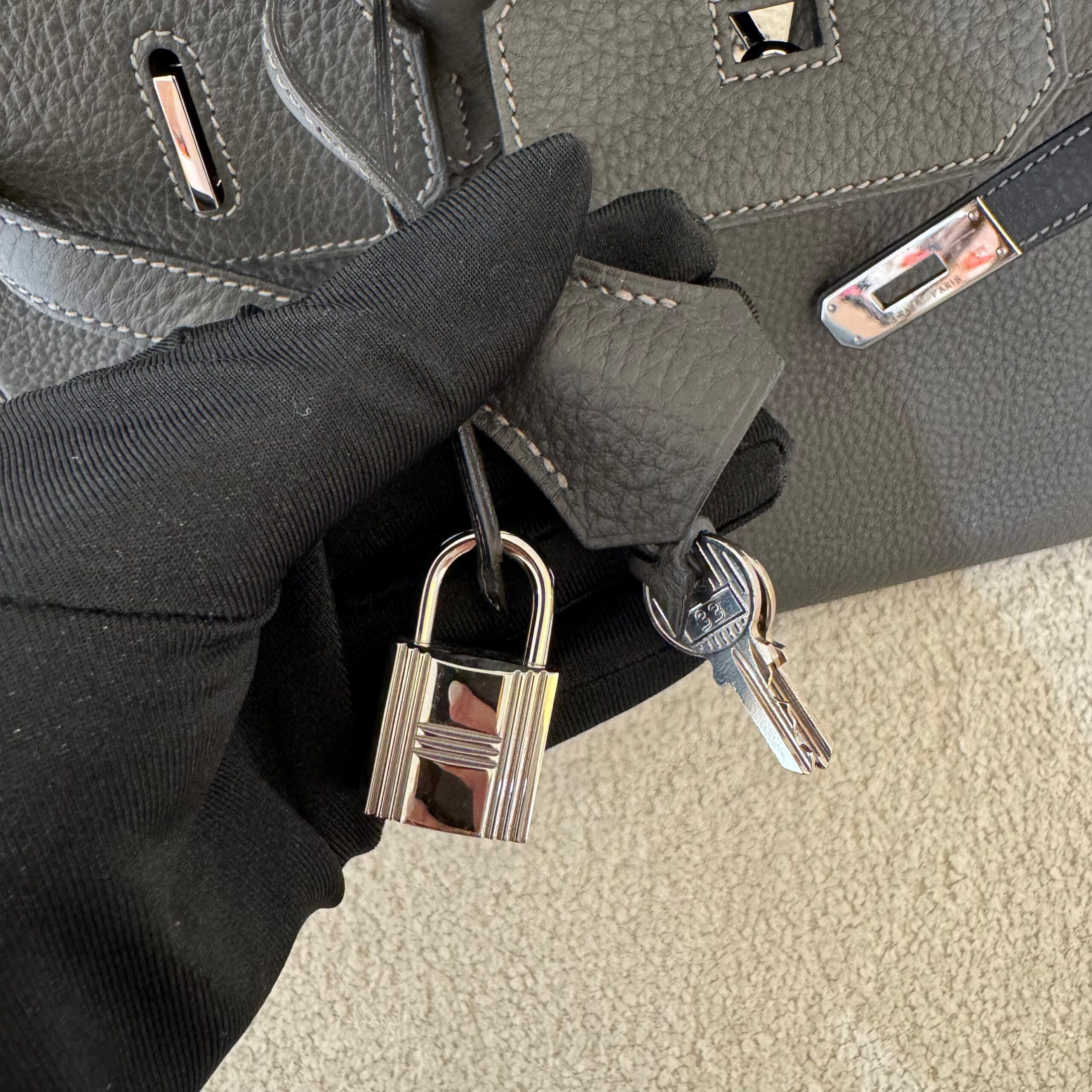 Hermès Birkin 35 Ebene Togo PHW - Image 9