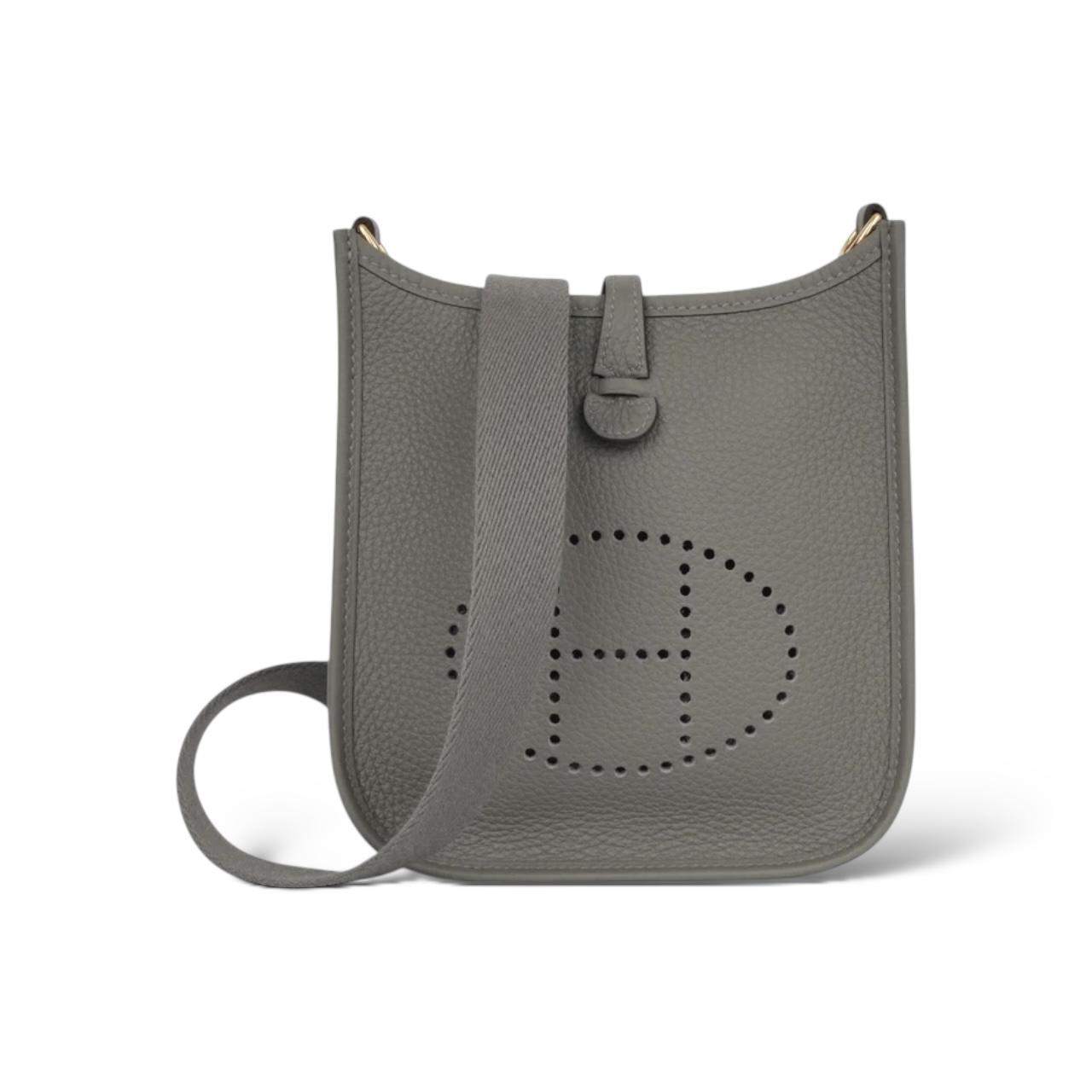 Hermes Mini Evelyne Gris Meyer Clemence GHW - Image 2