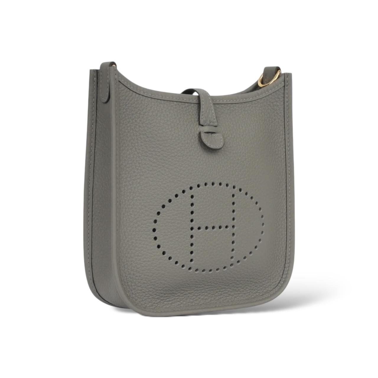 Hermes Mini Evelyne Gris Meyer Clemence GHW - Image 3