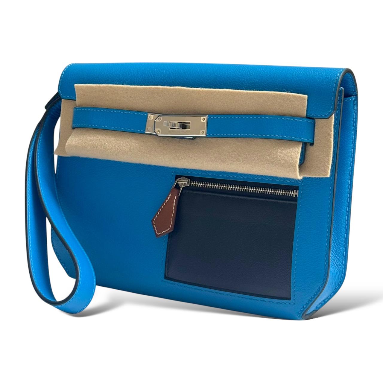 Hermes Depeche Colormatic Bleu Hydra/Black/Fauve Evercolor PHW - Image 4