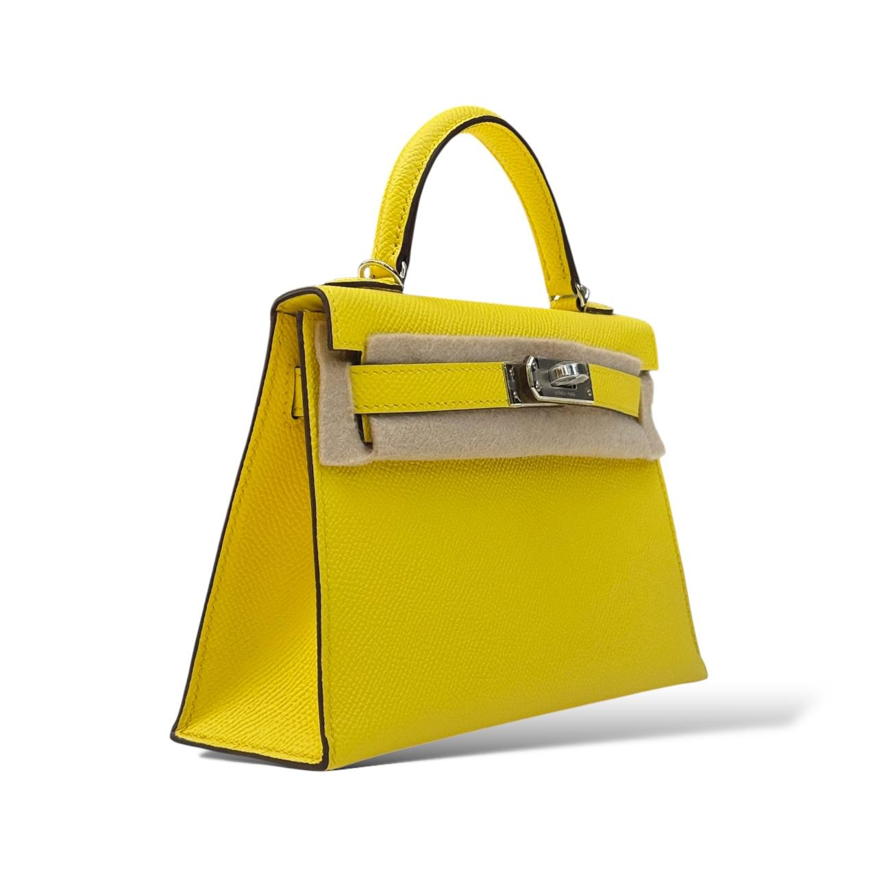 Hermes Kelly Mini Jaune Citron Epsom PHW - Image 2