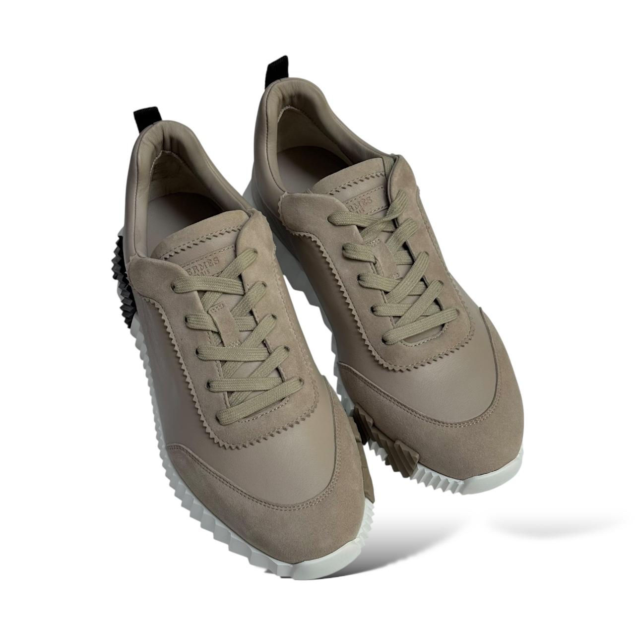 Hermes Bouncing 42 EU Beige Galet Sneakers - Image 3
