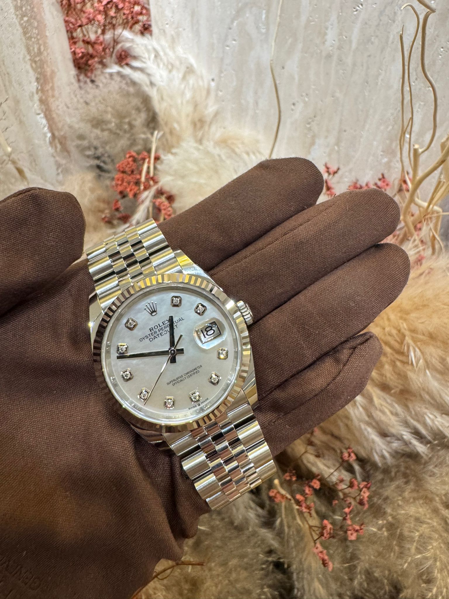 Rolex Datejust 36mm 126234 Oystersteel and White Gold Mother-of-Pearl Diamond-Set Dial - Image 2