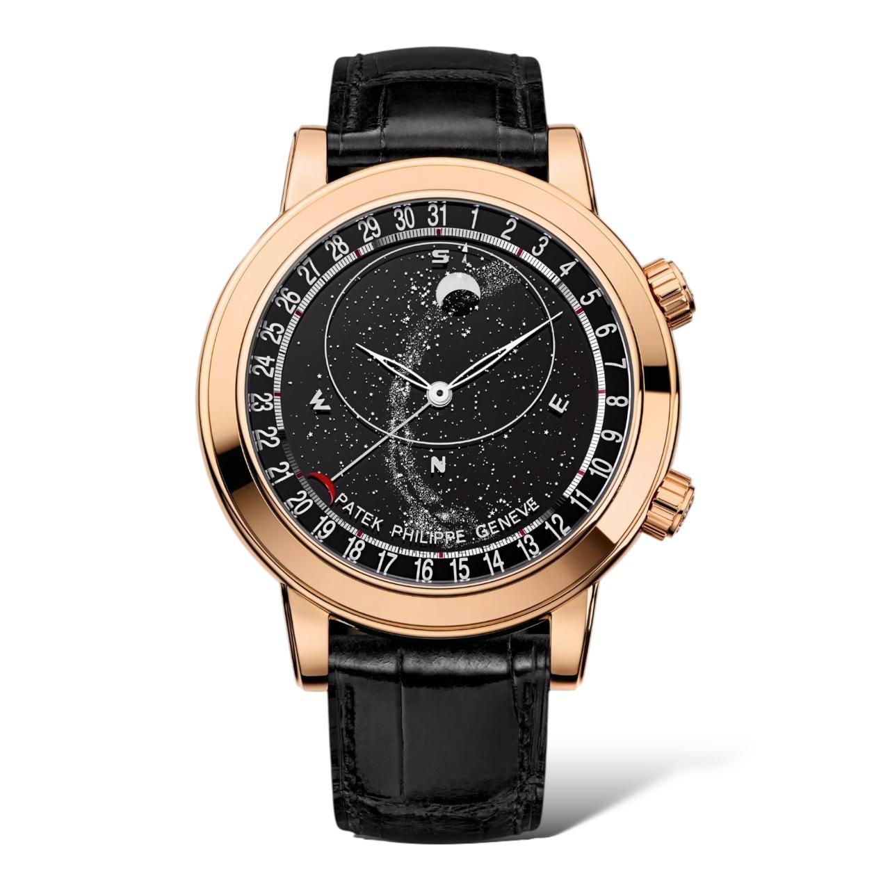 Patek Philippe Grand Complications 44mm 6102R-001 Celestial Alligator Strap White Gold Skeletonized Leaf-shaped Hands Dial