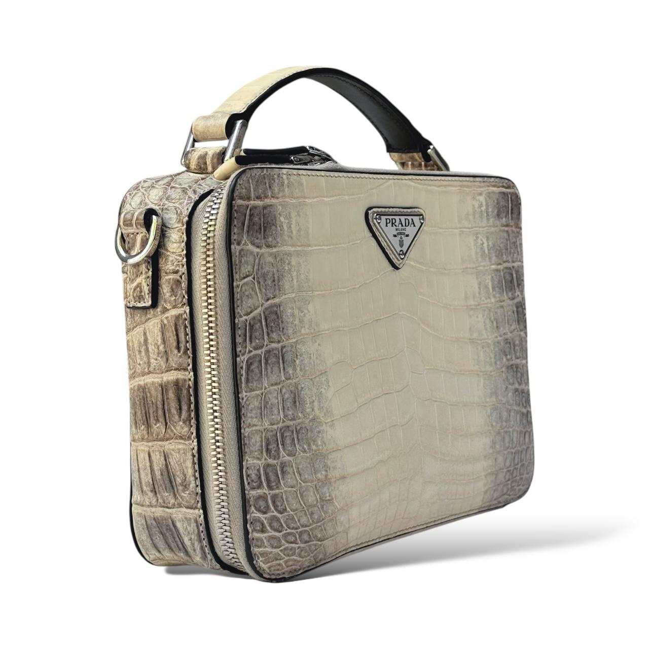 Prada Brique Himalaya Croco Leather Bag - Image 3