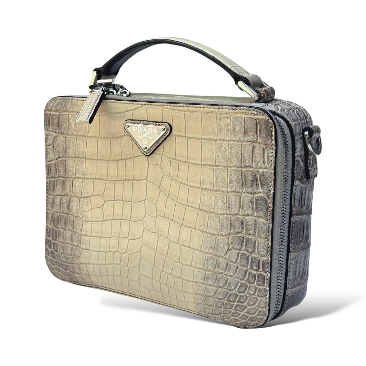 Prada Brique Himalaya Croco Leather Bag - Image 6