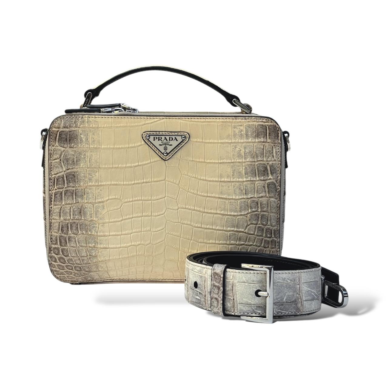 Prada Brique Himalaya Croco Leather Bag