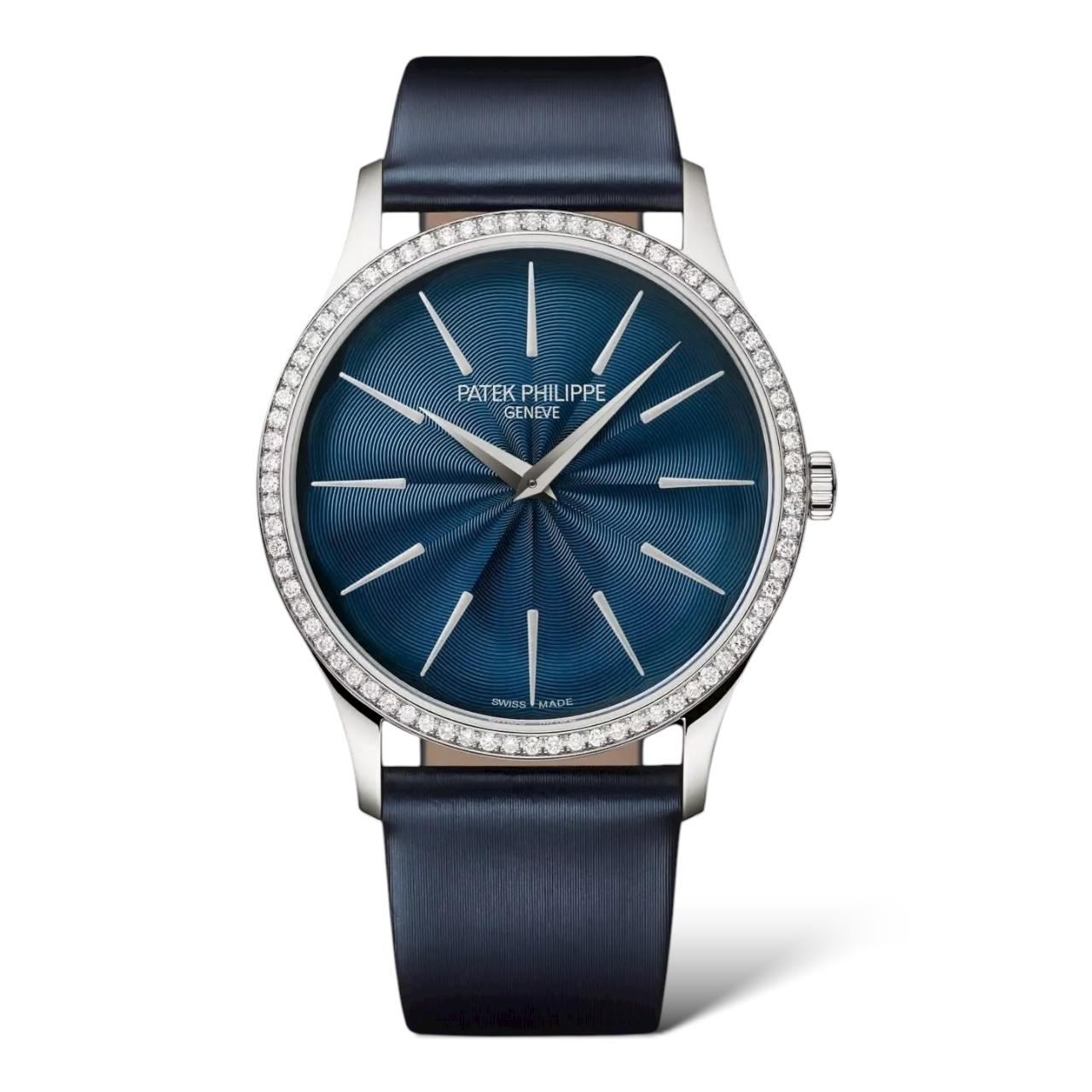 Patek Philippe Calatrava 35mm 4997/200G-001 Shiny Navy Blue Calfskin Strap