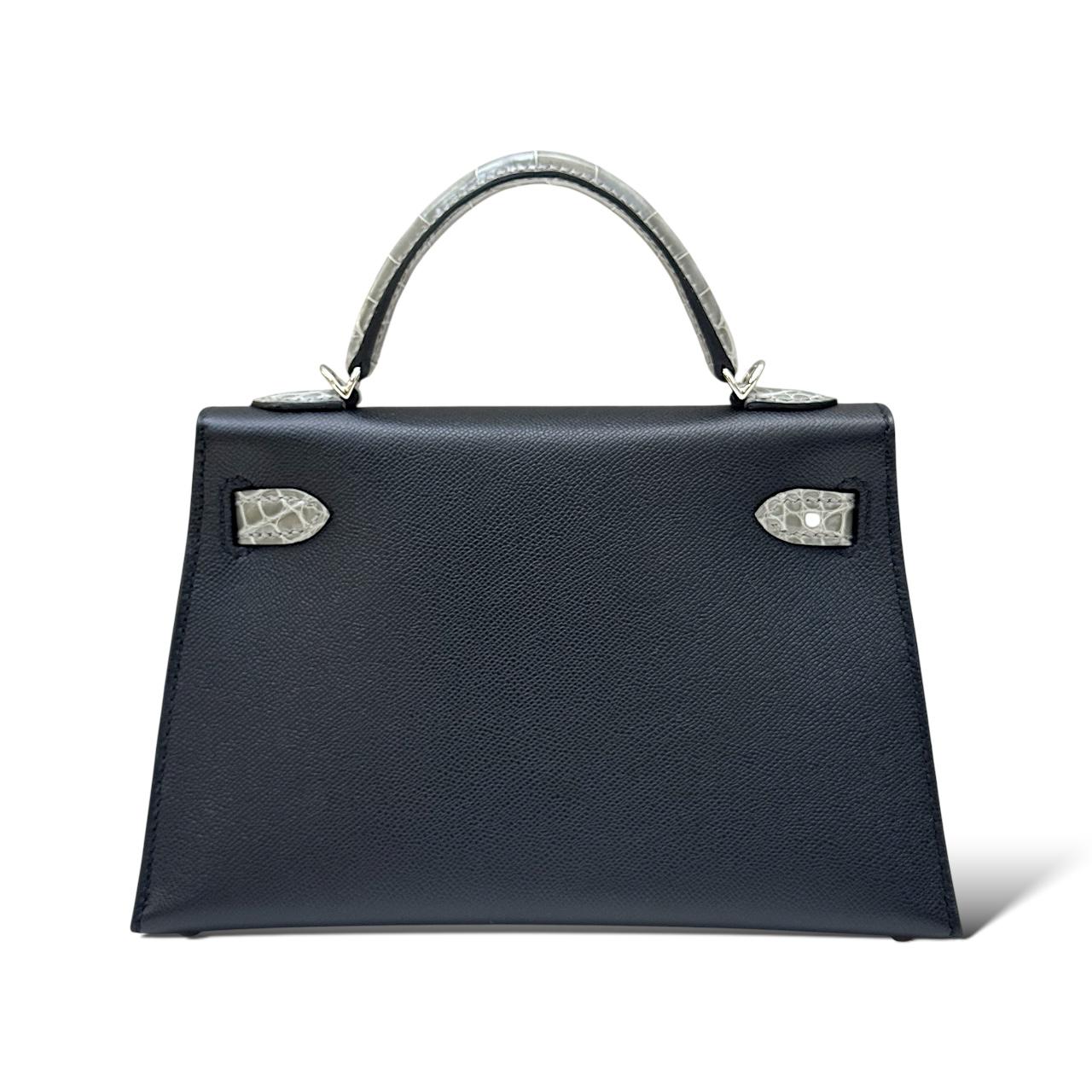 Hermes Kelly Mini Black/Gris Ciment Touch PHW - Image 4