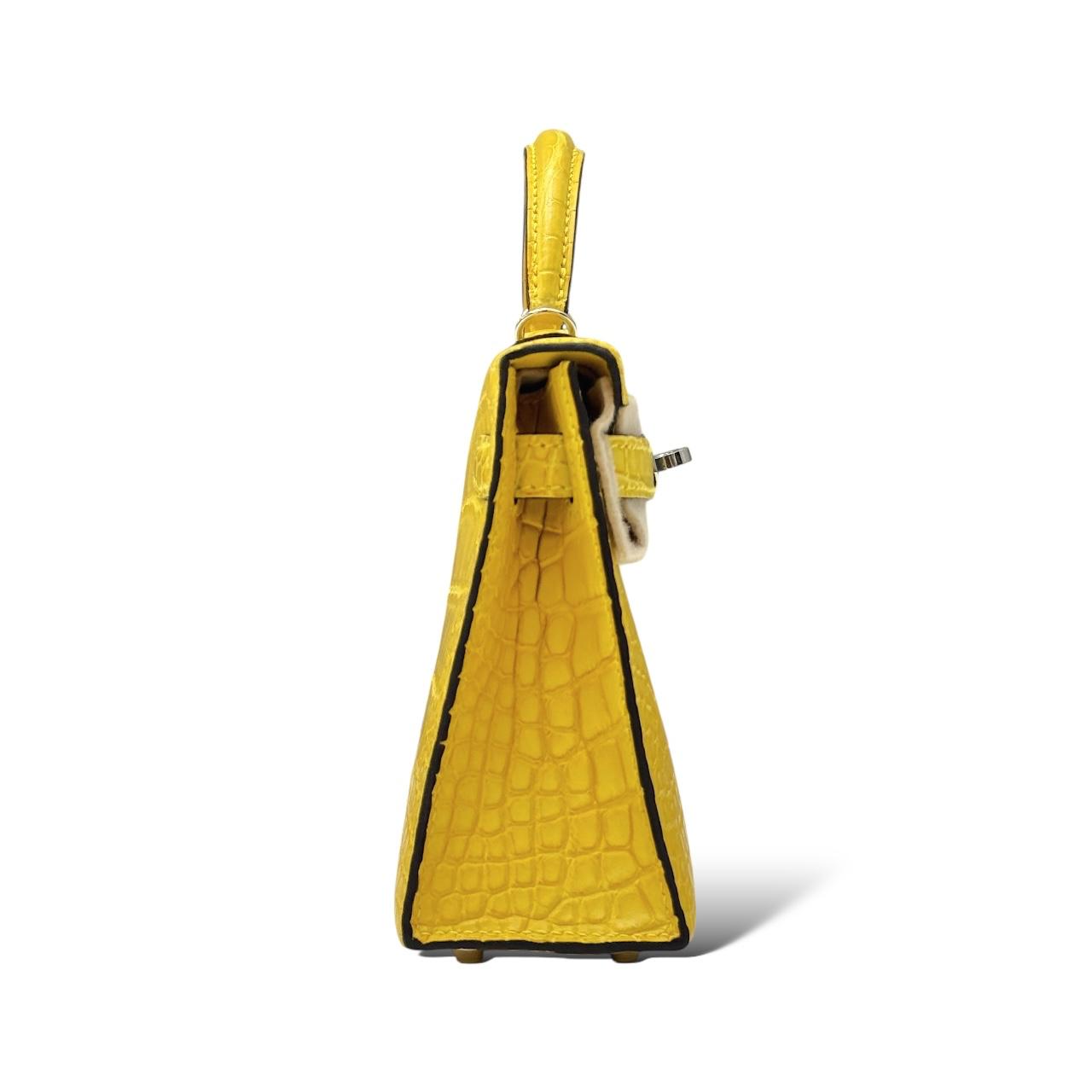Hermes Kelly Mini Mimosa Alligator PHW - Image 3