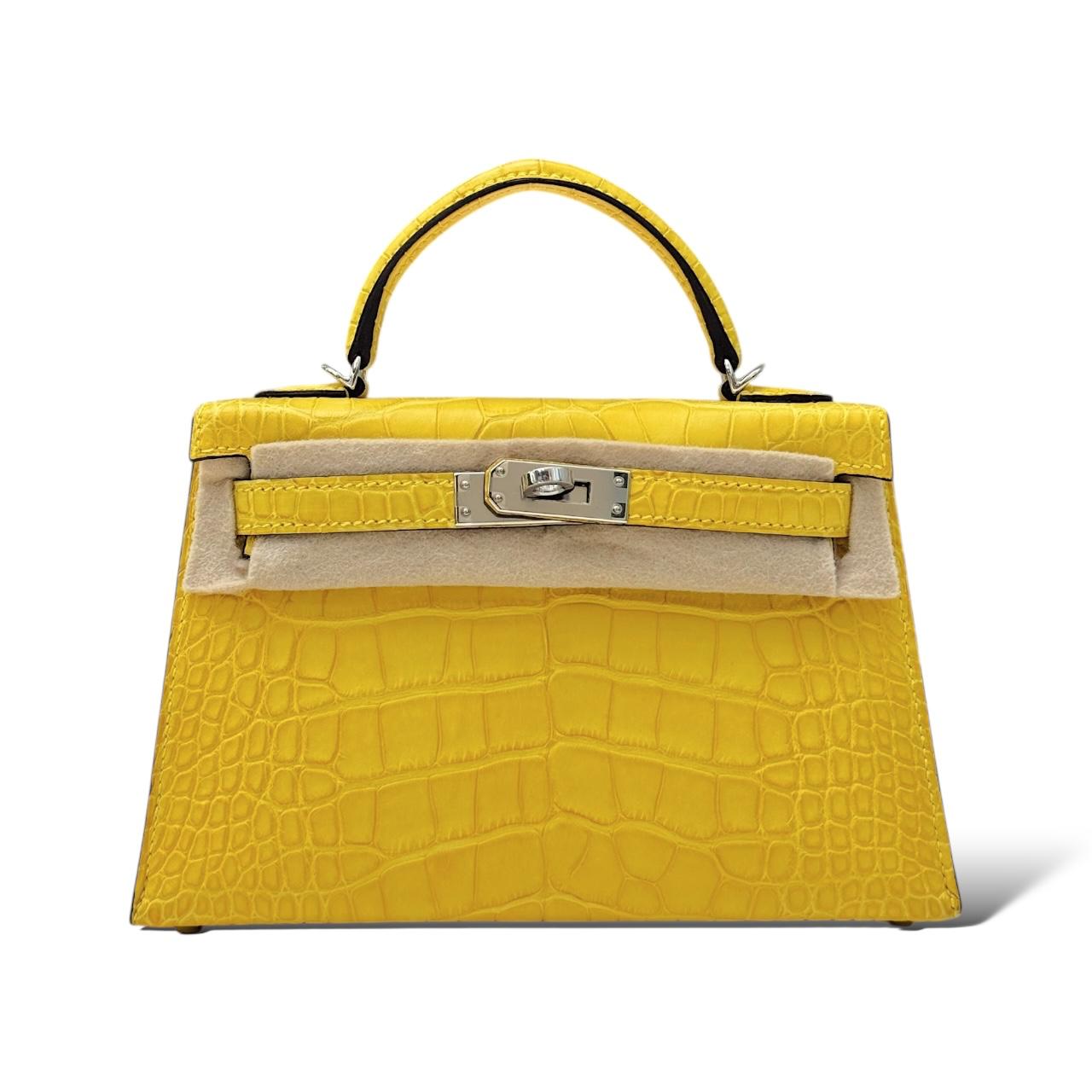 Hermes Kelly Mini Mimosa Alligator PHW