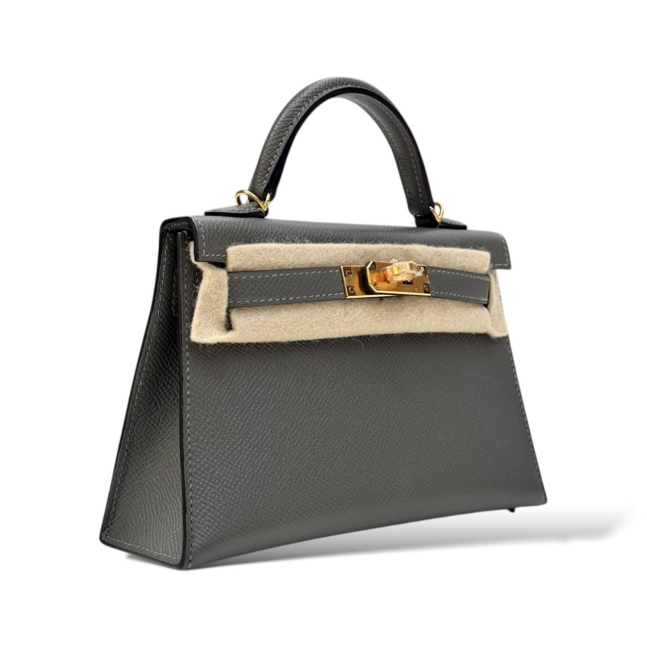 Hermes Kelly Mini Gris Meyer Epsom GHW - Image 2
