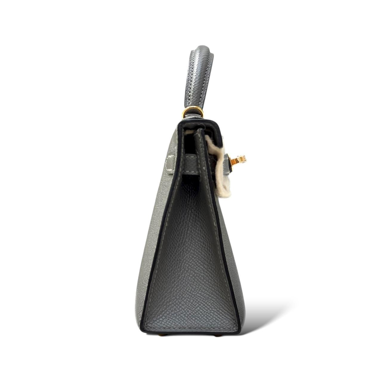 Hermes Kelly Mini Gris Meyer Epsom GHW - Image 3