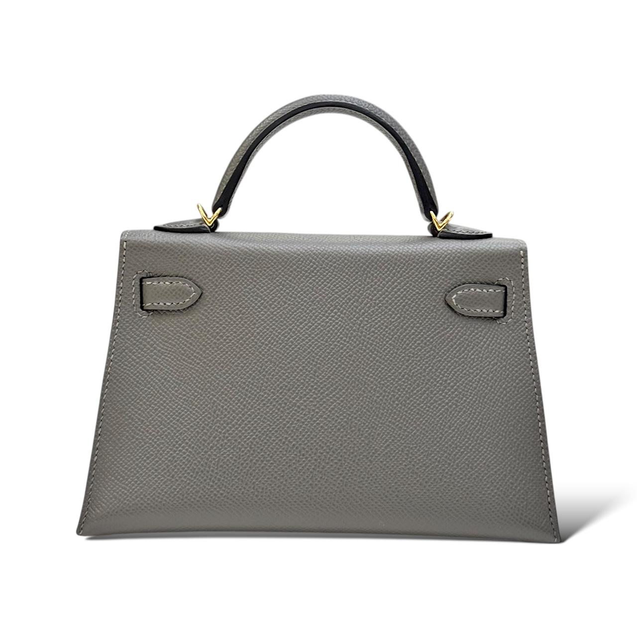 Hermes Kelly Mini Gris Meyer Epsom GHW - Image 4