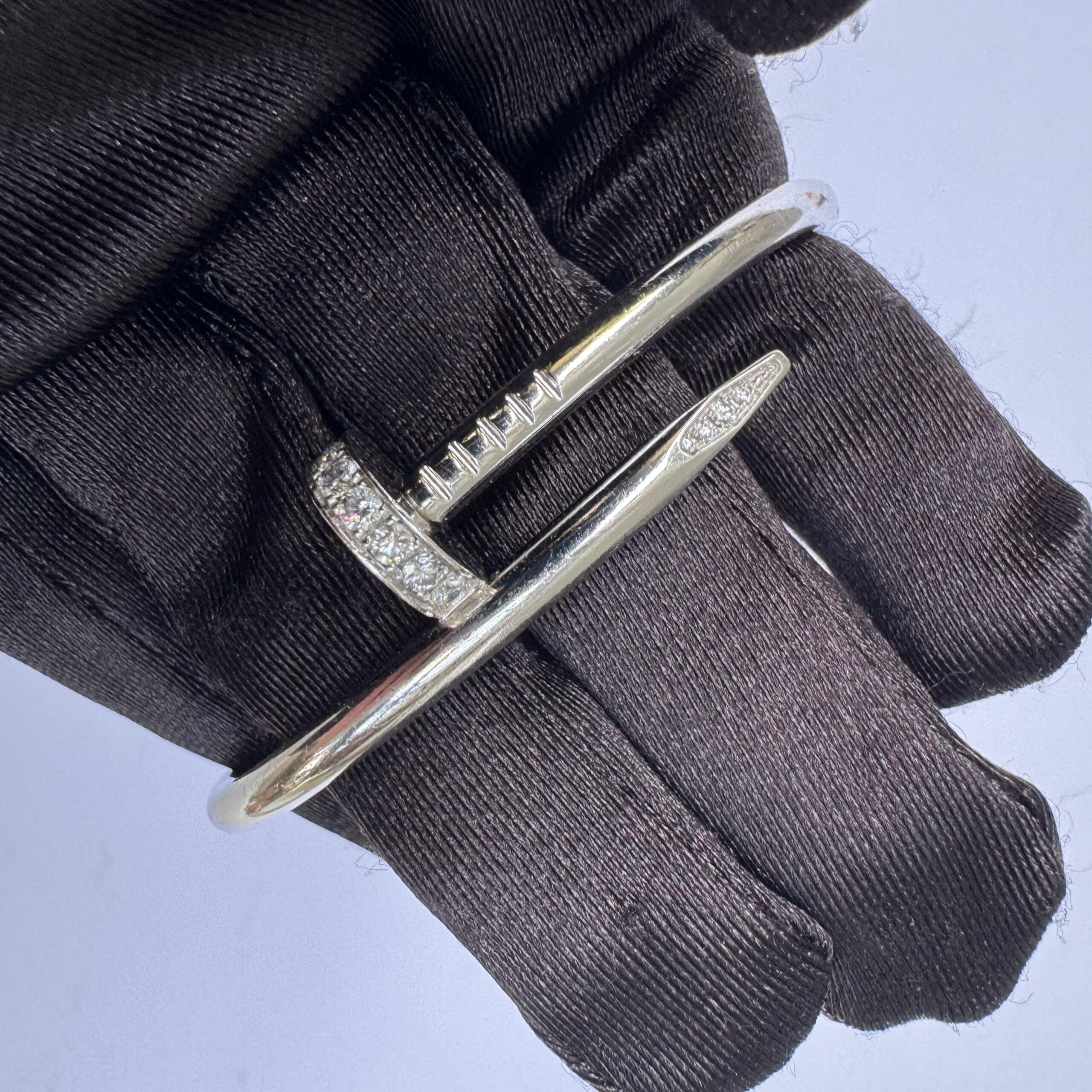 Cartier Juste Un Clou 18K White Gold Bracelet Size 17 - Image 3