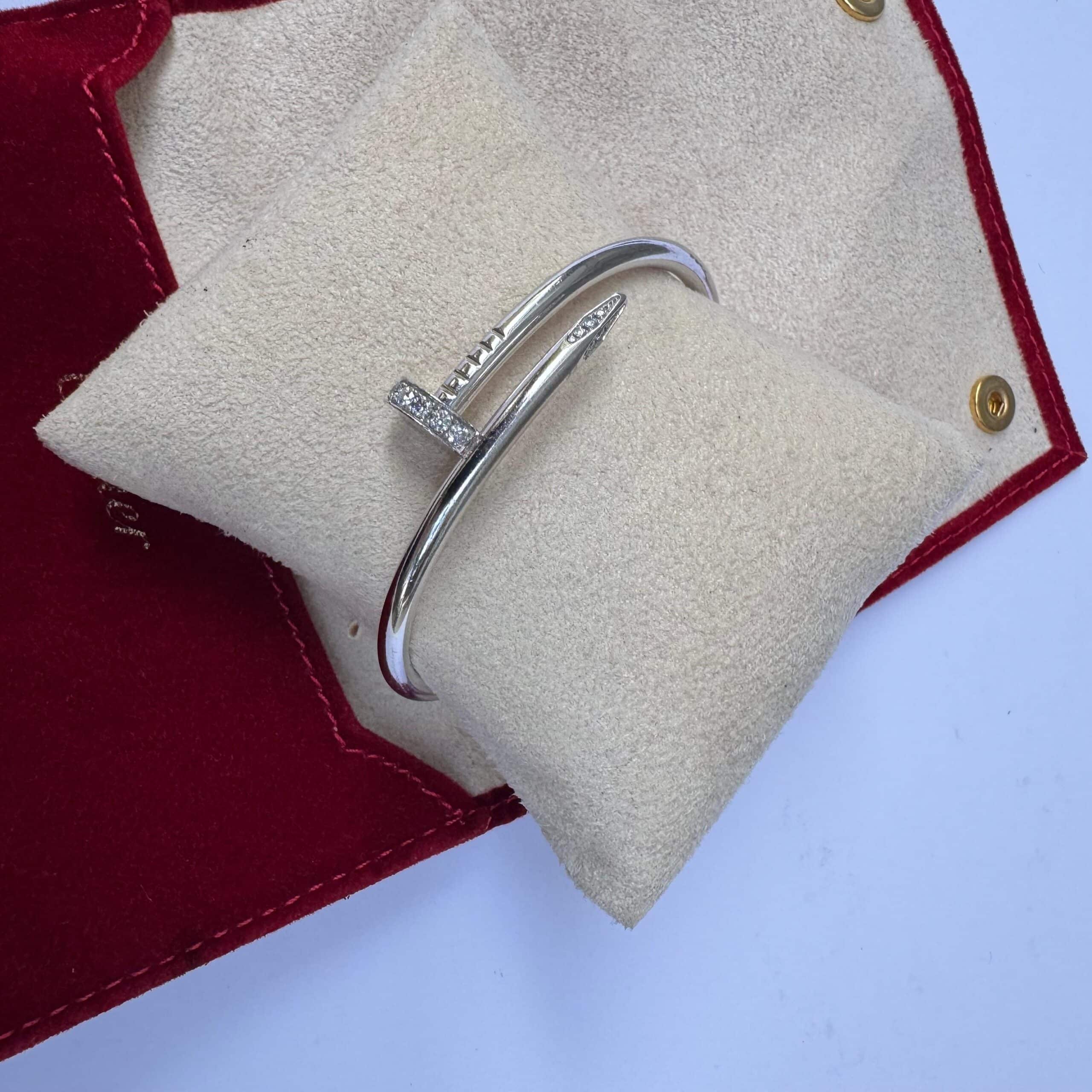 Cartier Juste Un Clou 18K White Gold Bracelet Size 17 - Image 2