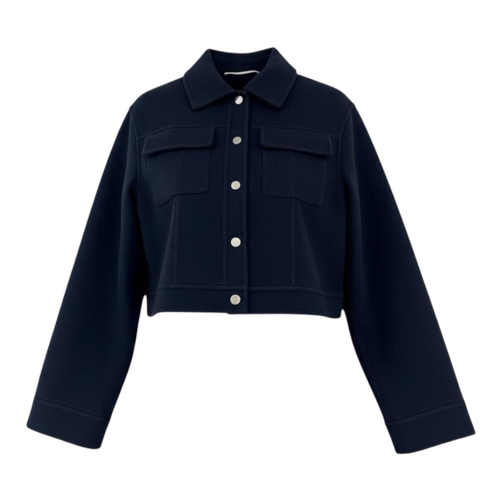 Hermes Baby Cashmere Bleu Noir Jacket Size 36