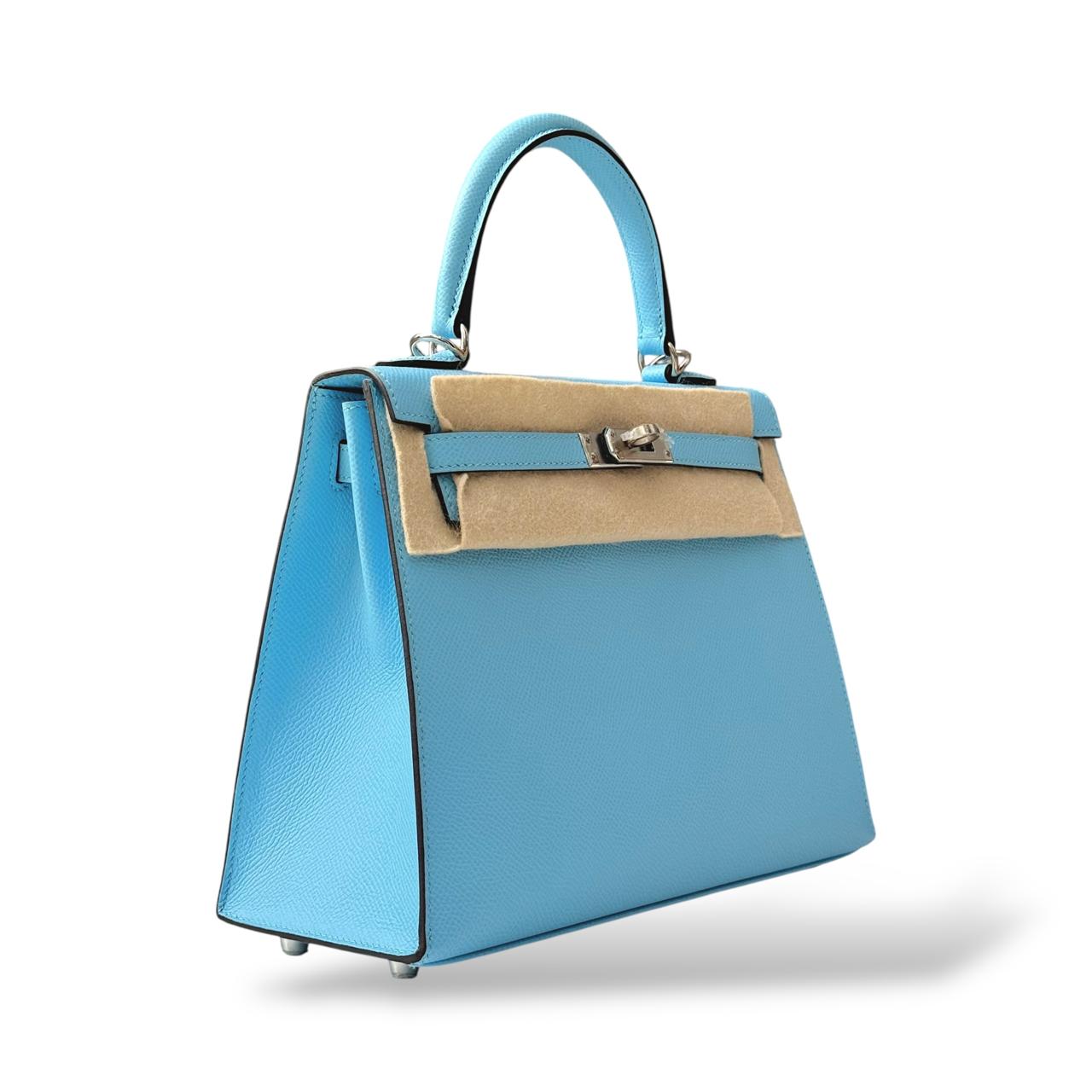 Hermes Kelly 25 Bleu Celeste Epsom PHW - Image 2