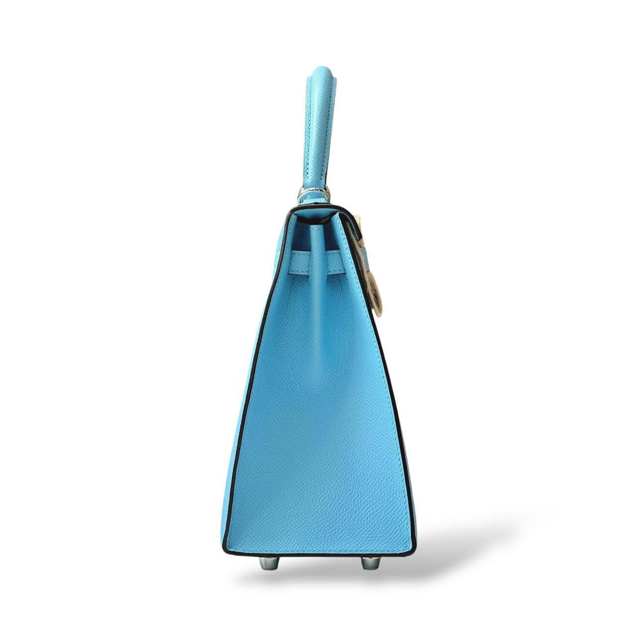 Hermes Kelly 25 Bleu Celeste Epsom PHW - Image 3