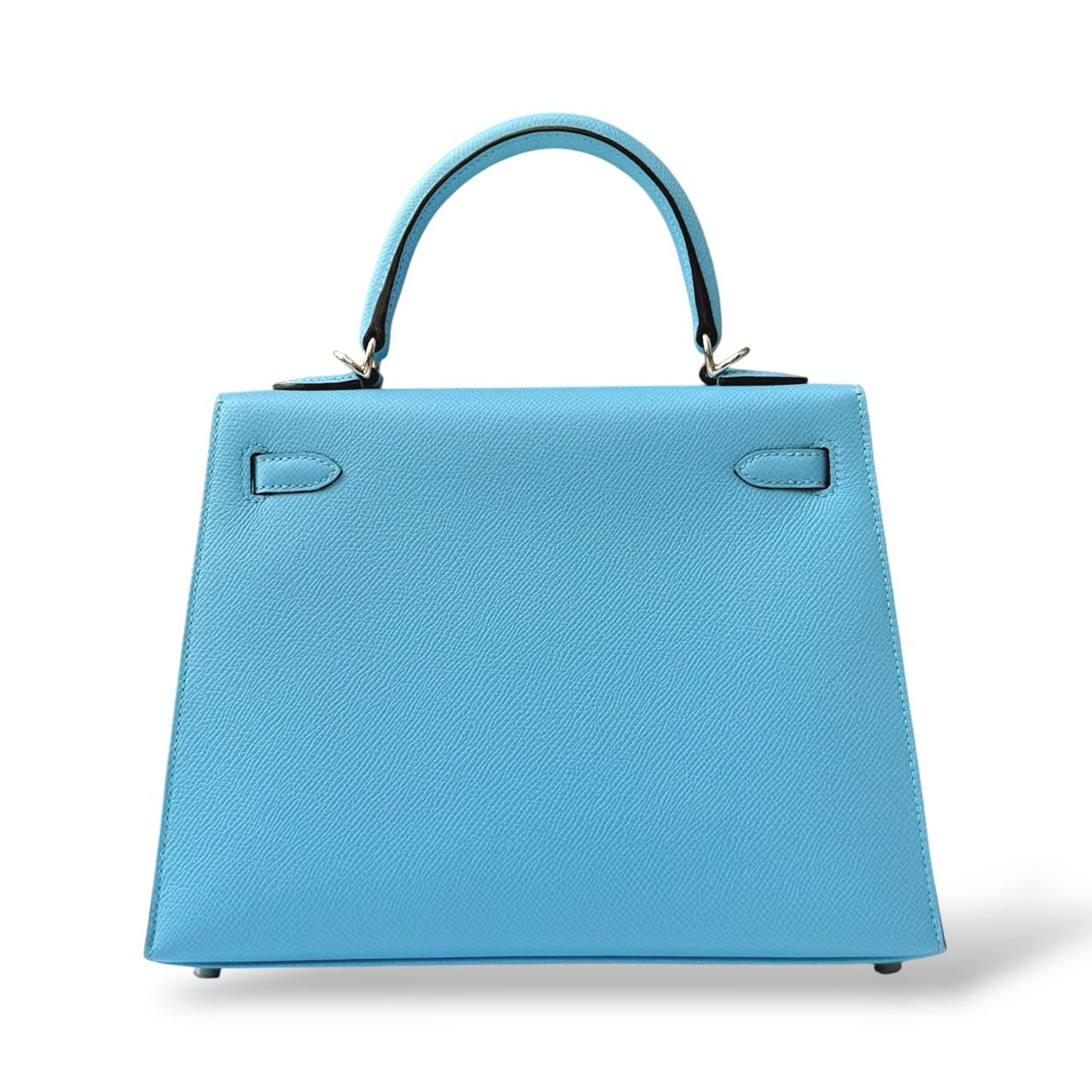 Hermes Kelly 25 Bleu Celeste Epsom PHW - Image 4