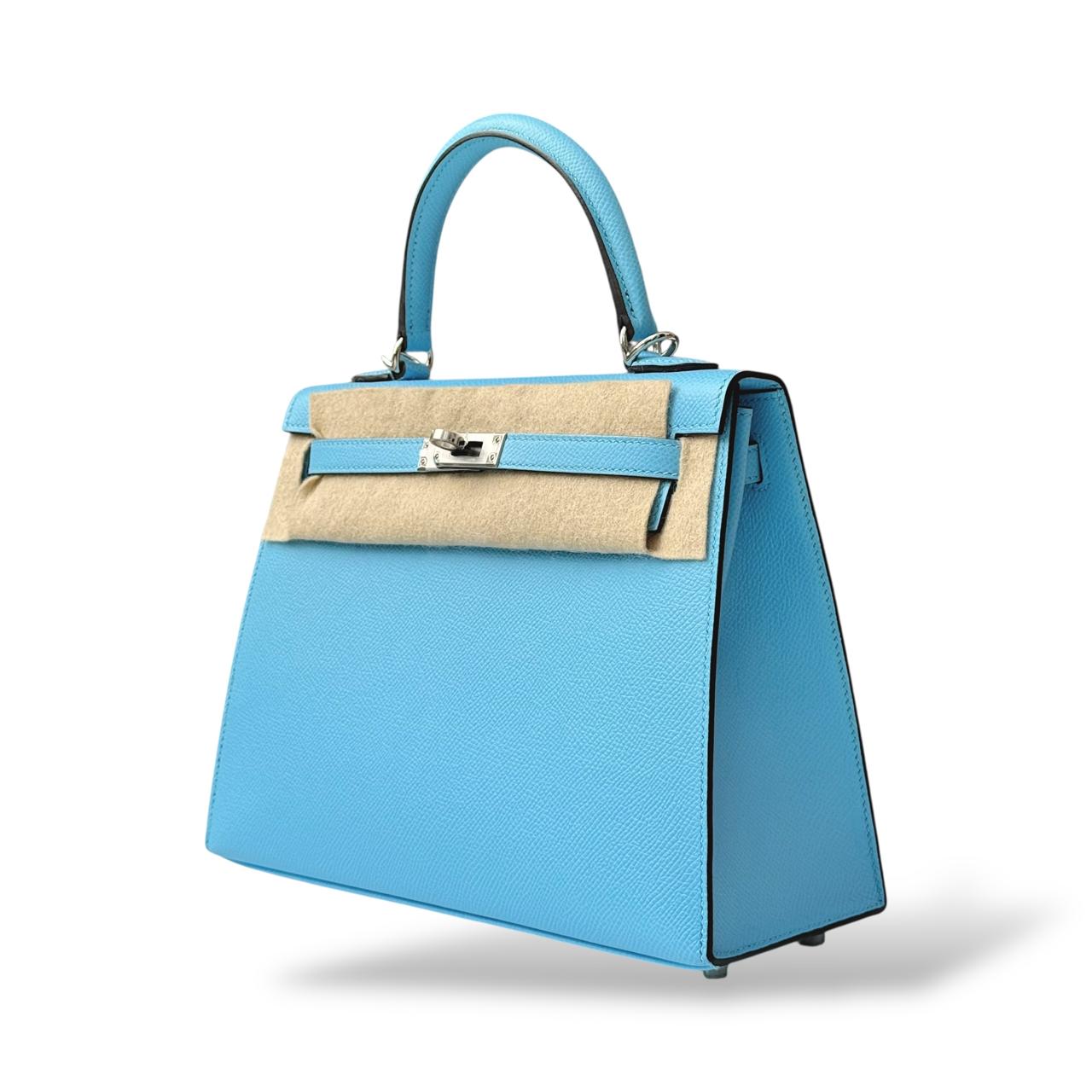 Hermes Kelly 25 Bleu Celeste Epsom PHW - Image 5