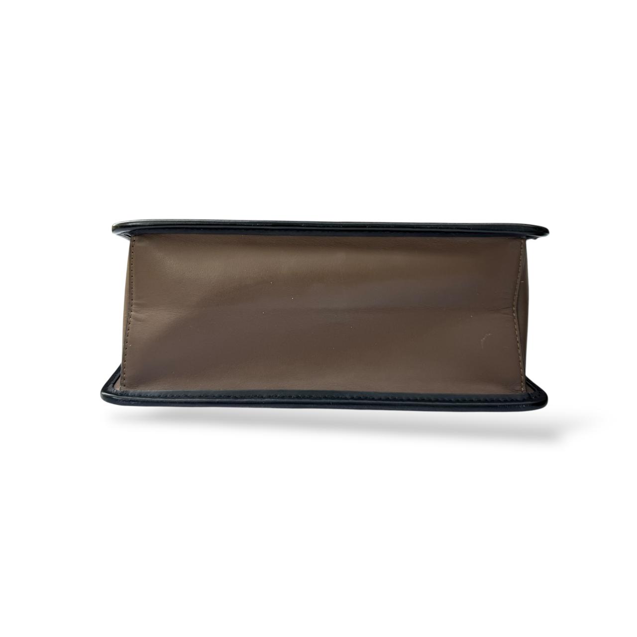 Fendi Brown/Black Leather Kan I F Logo Shoulder Bag - Image 4