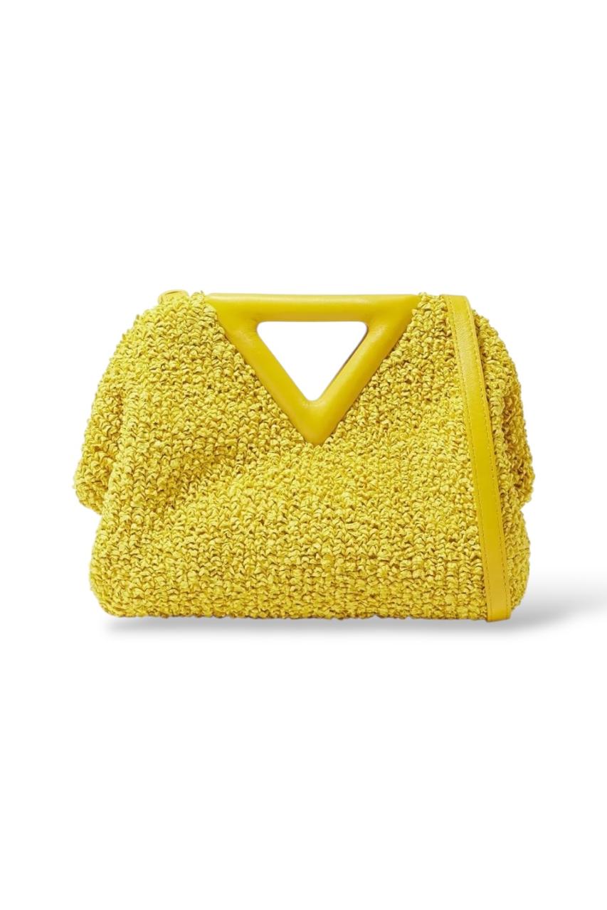 Bottega Veneta Small Point Top Handle Bag in Curly Raffia