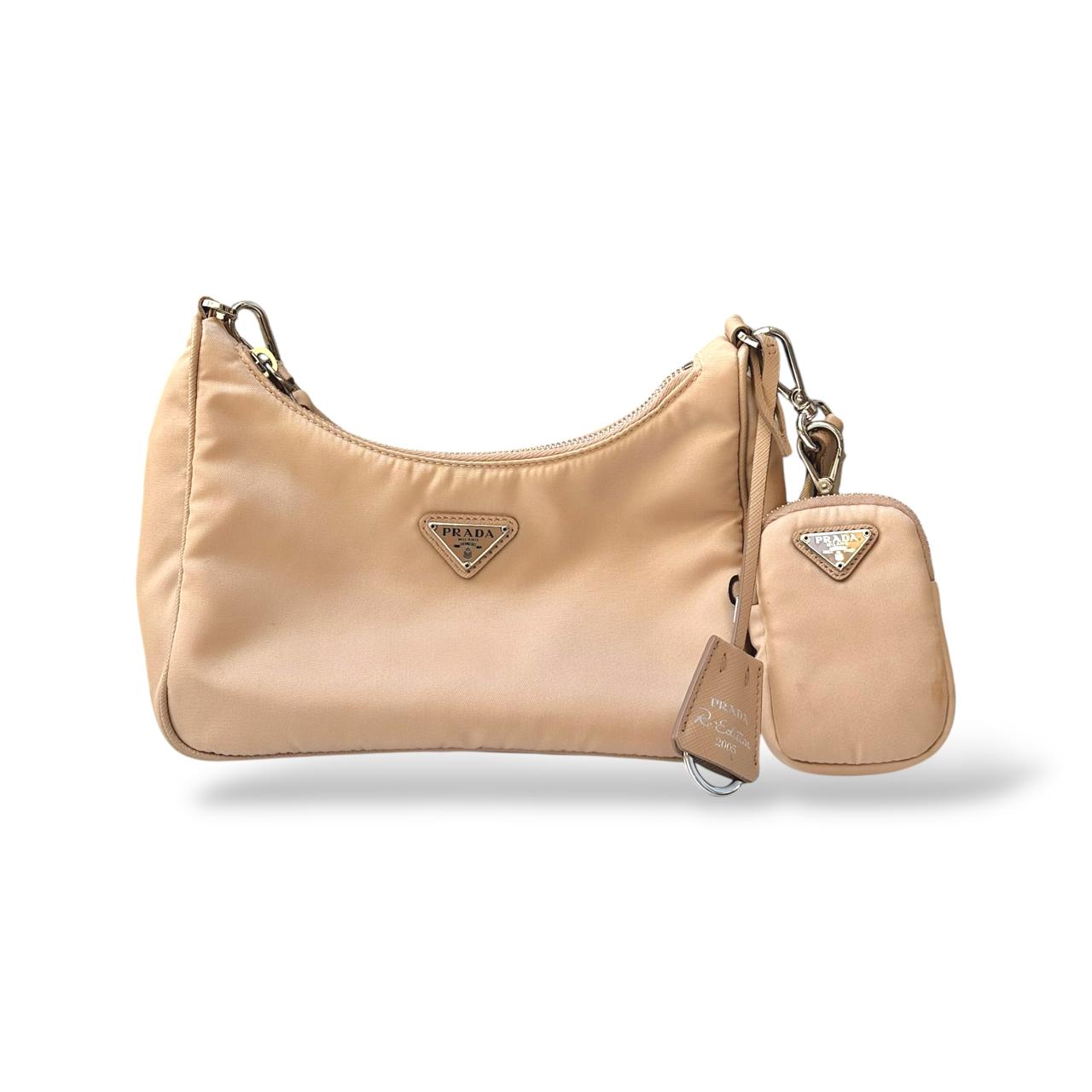 Prada Re-Edition 2005 Desert Beige Tessuto Nylon Mini Shoulder Bag