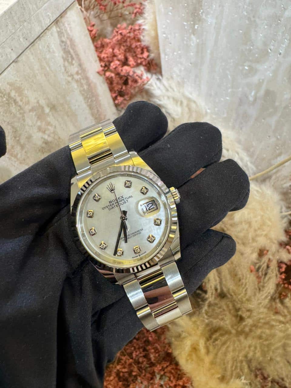 Rolex Datejust 36mm 126234 Oystersteel and White Gold Mother-of-Pearl Diamond-Set Dial Oyster Bracelet - Image 2