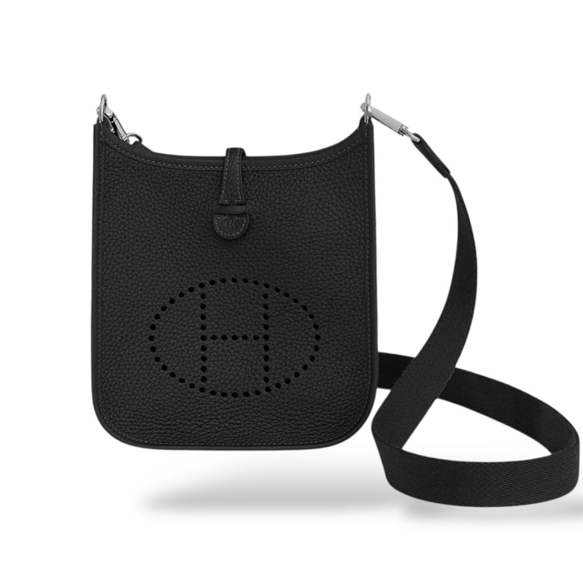 Hermès Mini Evelyne Black Clemence PHW