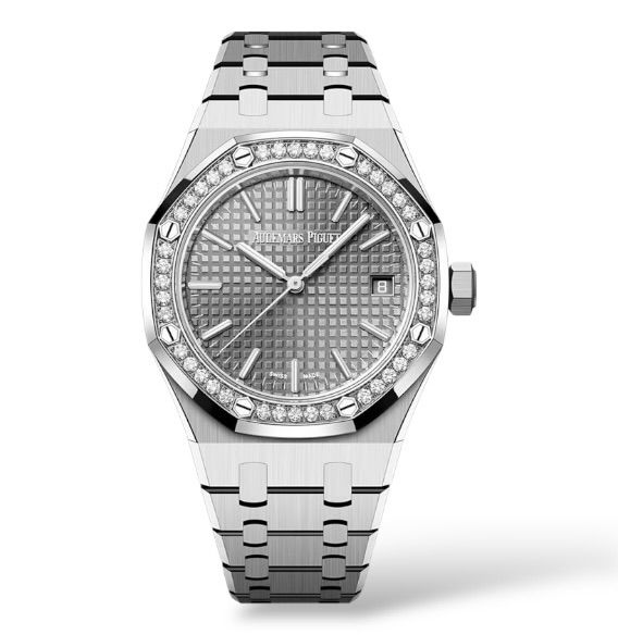 Audemars Piguet Royal Oak Selfwinding 37mm 15551ST.ZZ.1356ST.06 Stainless Steel Brilliant-Cut Diamonds Grey Dial