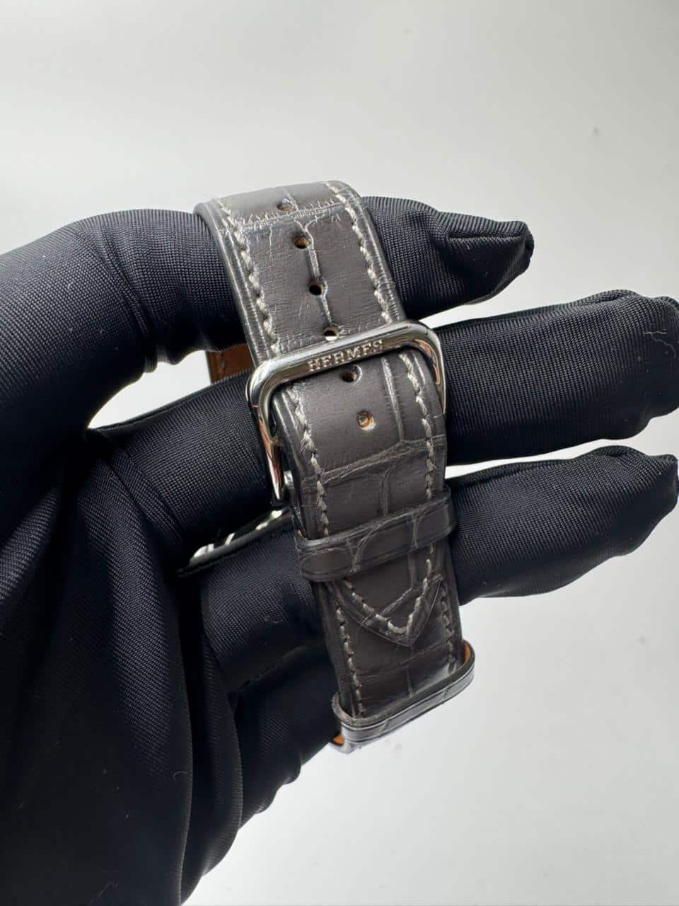 Hermes Arceau Graphite Alligator Strap 40mm Large Model Watch - Image 6