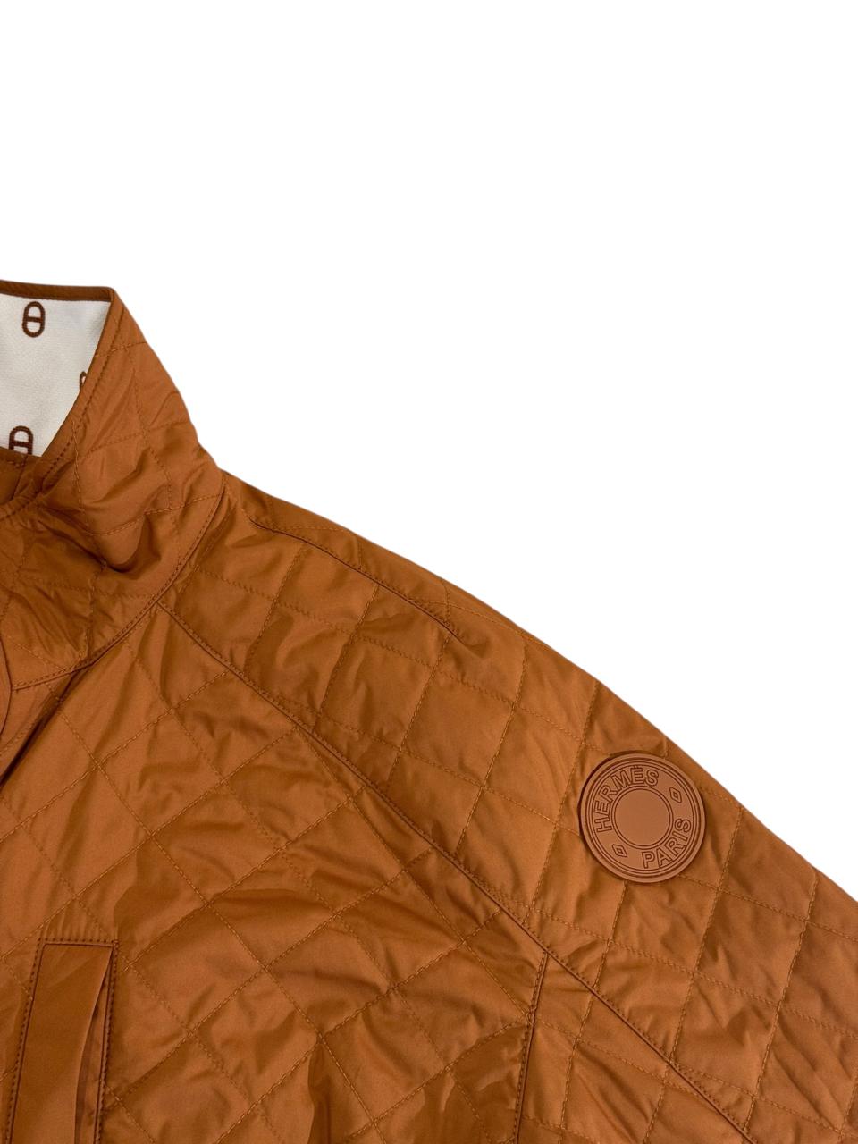 Hermes "Chaine d'Ancre" Marron Fauve Reversible Short Coat Size 34 - Image 4