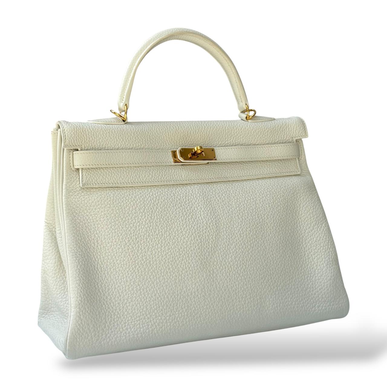 Hermes Kelly 28 Mushroom Clemence GHW - Image 2