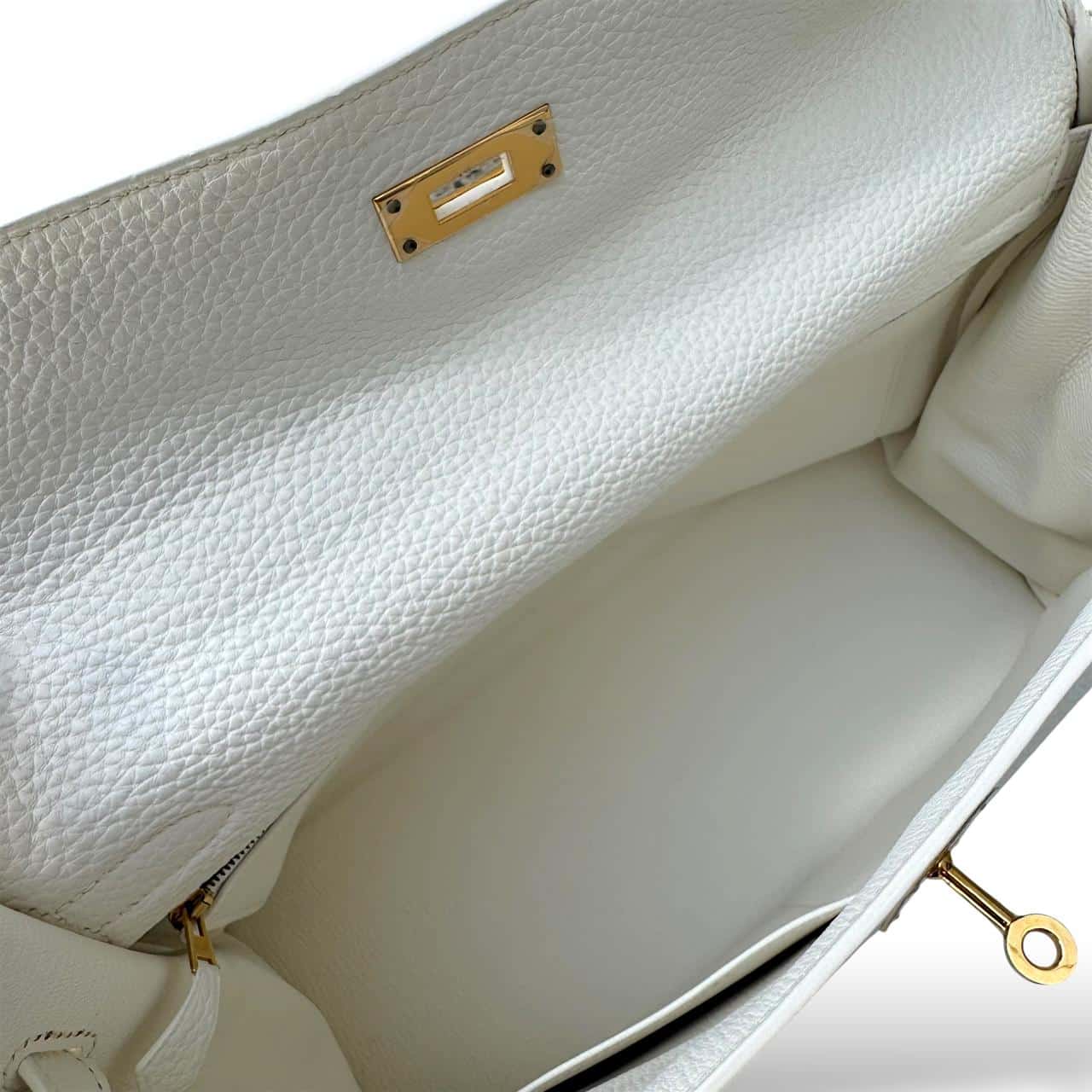 Hermes Kelly 28 Mushroom Clemence GHW - Image 8